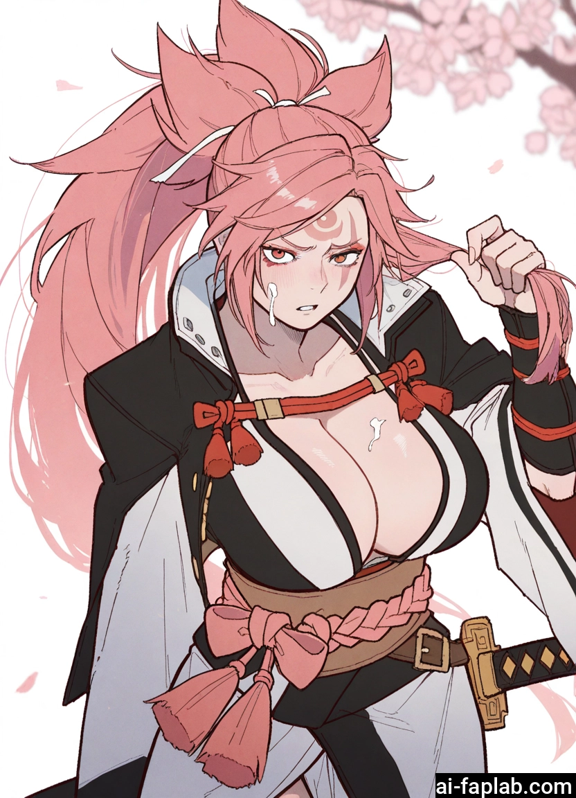 1girl, breasts, pink hair, weapon, large breasts, sword