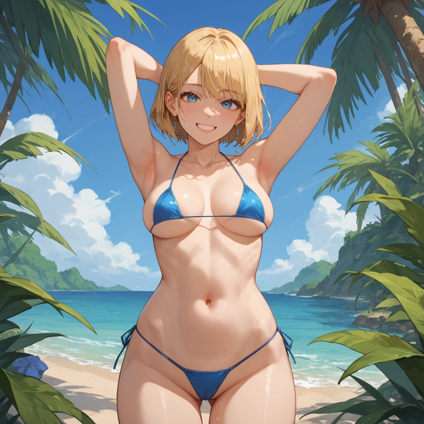 1girl, swimsuit, outdoors, solo, bikini, breasts · Yamete.gg