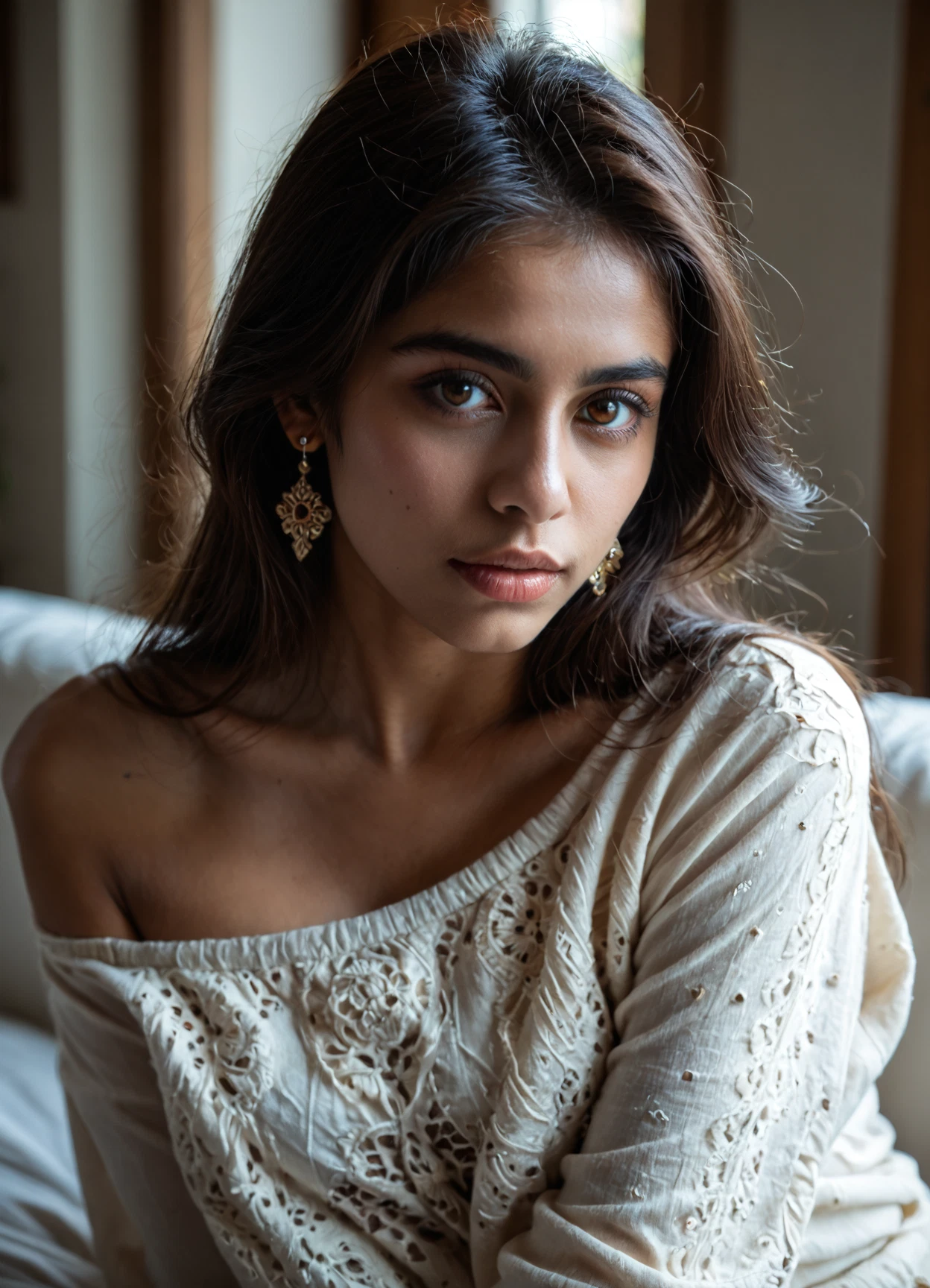 1girl, solo, realistic, jewelry, earrings, photorealistic · Yamete.gg