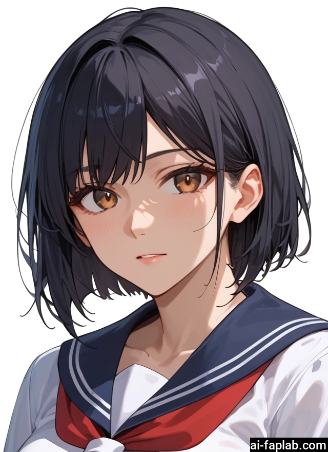 1girl, solo, school uniform, serafuku, looking at viewer, short hair · Yamete.gg