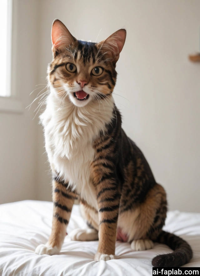 no humans, cat, animal focus, animal, looking at viewer, open mouth · Yamete.gg