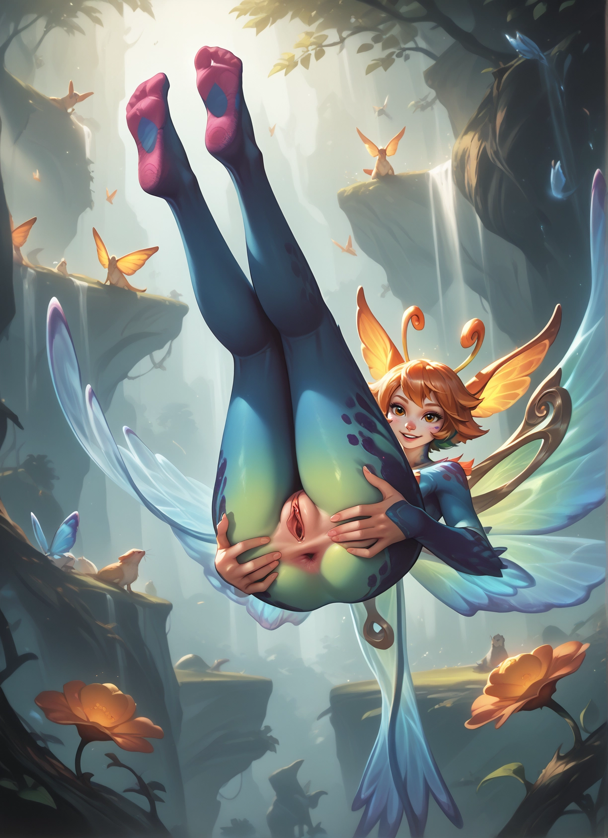 pussy, 1girl, anus, wings, spread pussy, uncensored · Yamete.gg