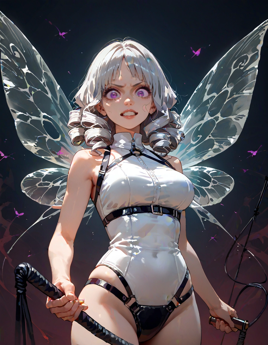 1girl, solo, breasts, wings, purple eyes, holding · Yamete.gg