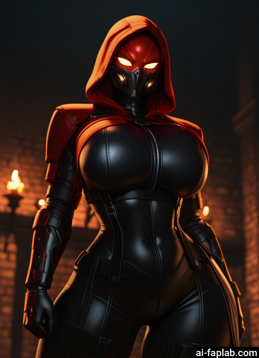 1girl, breasts, mask, bodysuit, hood, solo · Yamete.gg