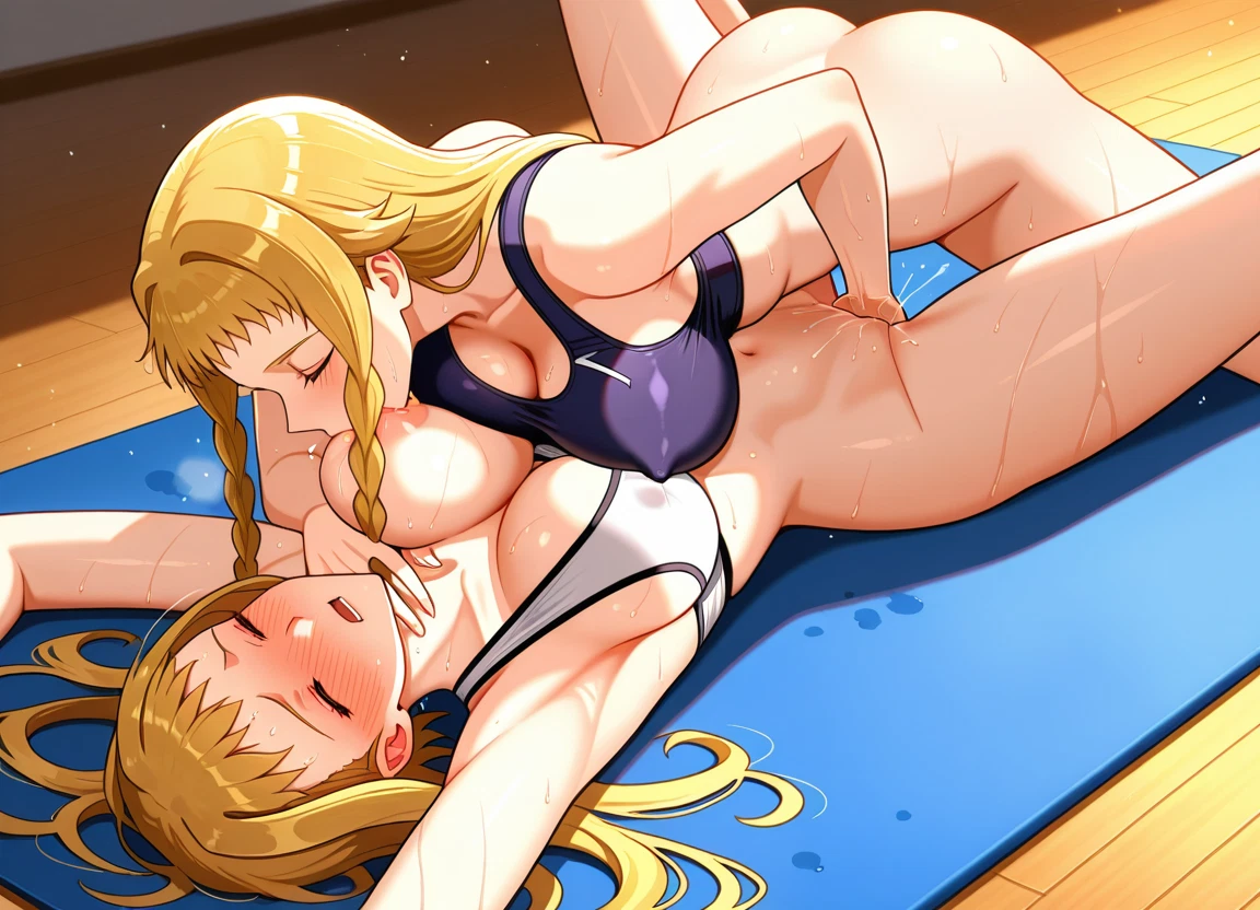 breasts, multiple girls, 2girls, sports bra, fingering, yuri · Yamete.gg