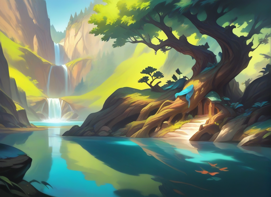 no humans, scenery, tree, water, waterfall, day · Yamete.gg
