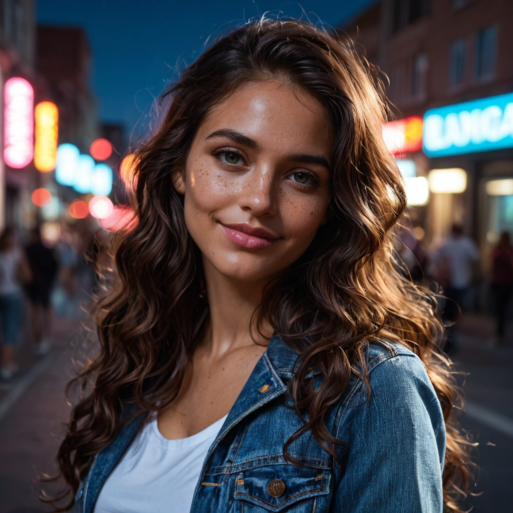 denim jacket, 1girl, denim, long hair, realistic, blurry · Yamete.gg
