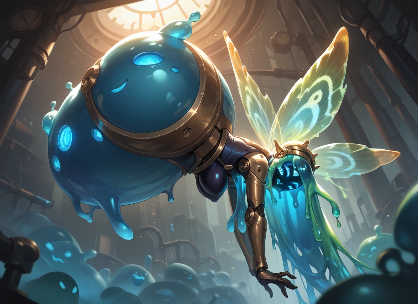 breasts, 1girl, wings, indoors, hanging breasts, long hair · Yamete.gg
