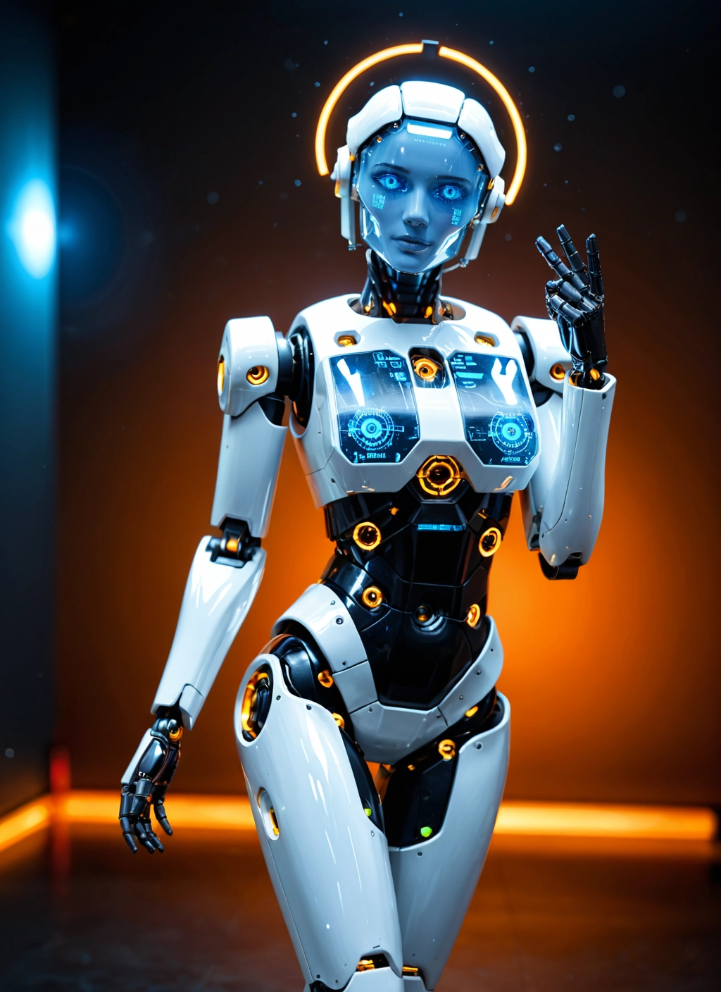 1girl, solo, blue eyes, science fiction, robot joints, looking at viewer · Yamete.gg