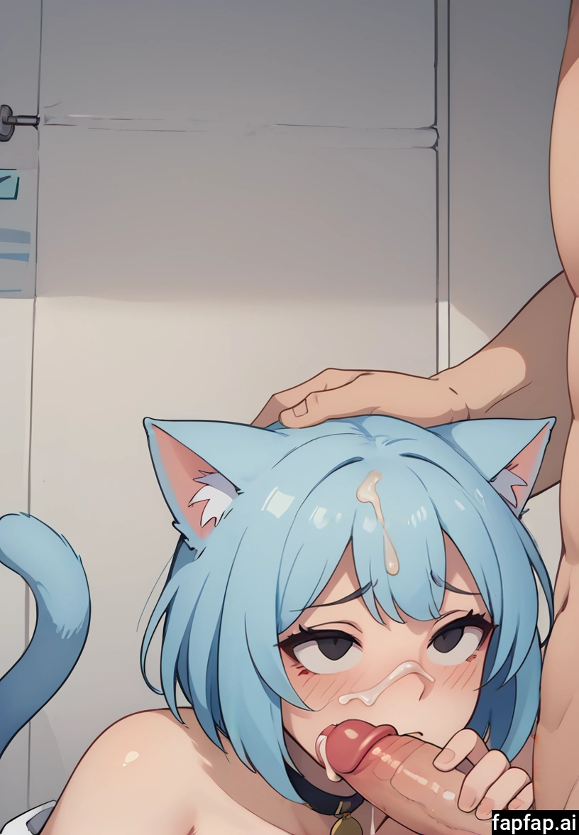 1girl, animal ears, penis, cat ears, hetero, blue hair · Yamete.gg
