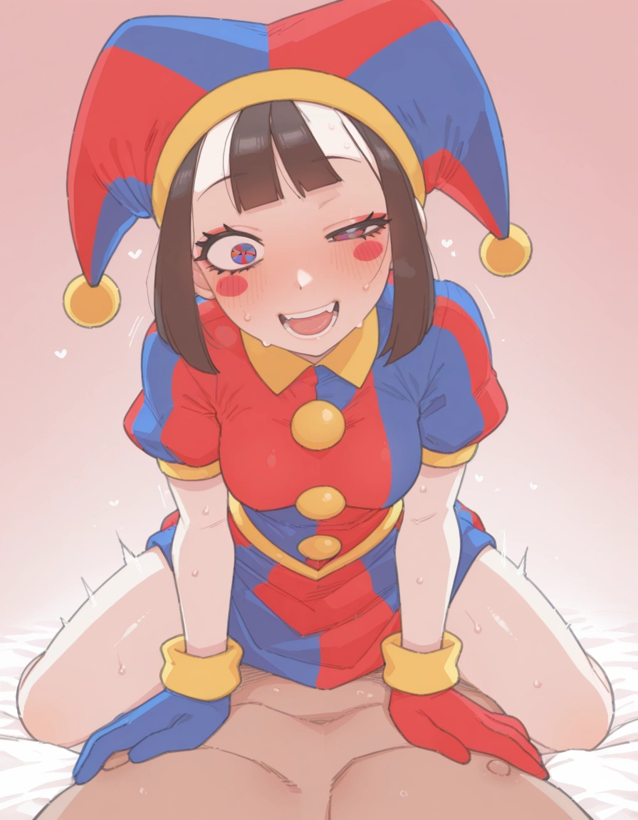 1girl, hetero, 1boy, straddling, gloves, open mouth · Yamete.gg