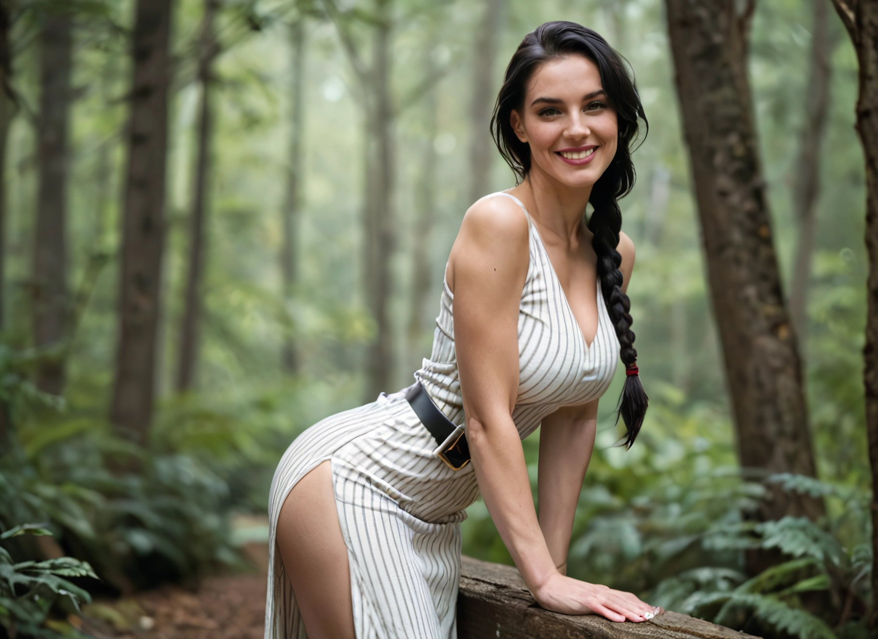 1girl, solo, dress, braid, breasts, smile · Yamete.gg