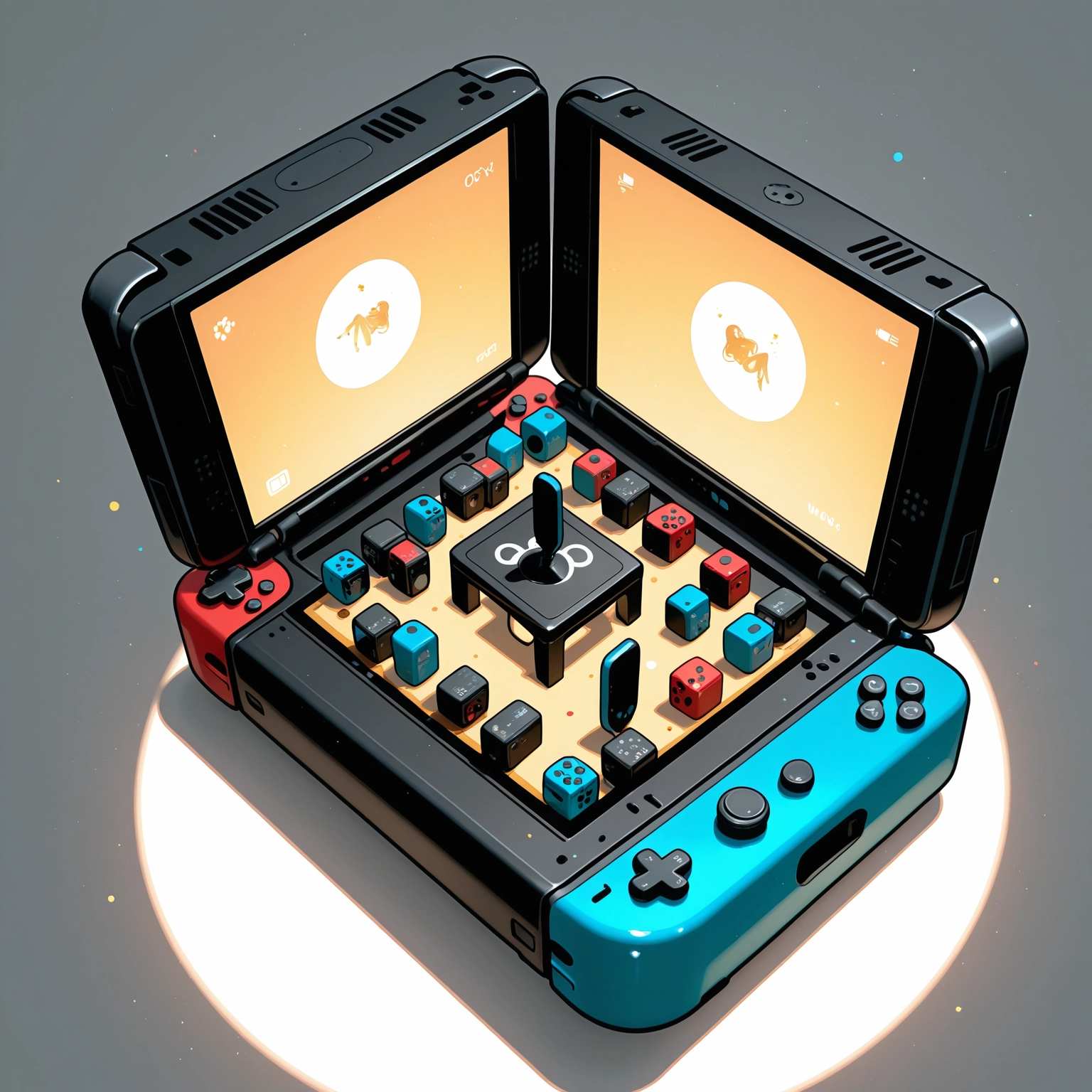 handheld game console, grey background, game console, game controller, no humans, simple background · Yamete.gg