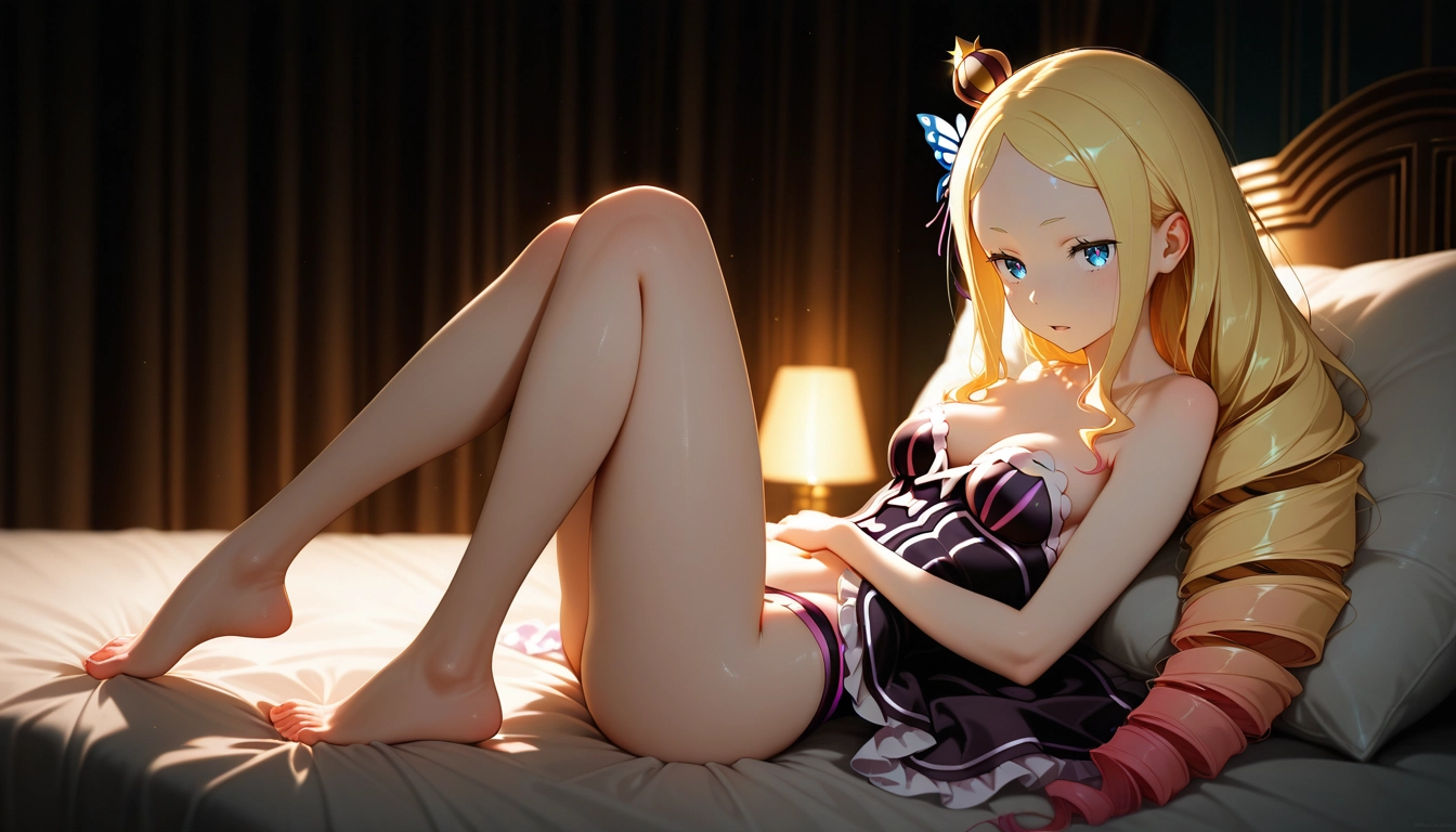 1girl, solo, mini crown, blonde hair, long hair, blue eyes · Yamete.gg