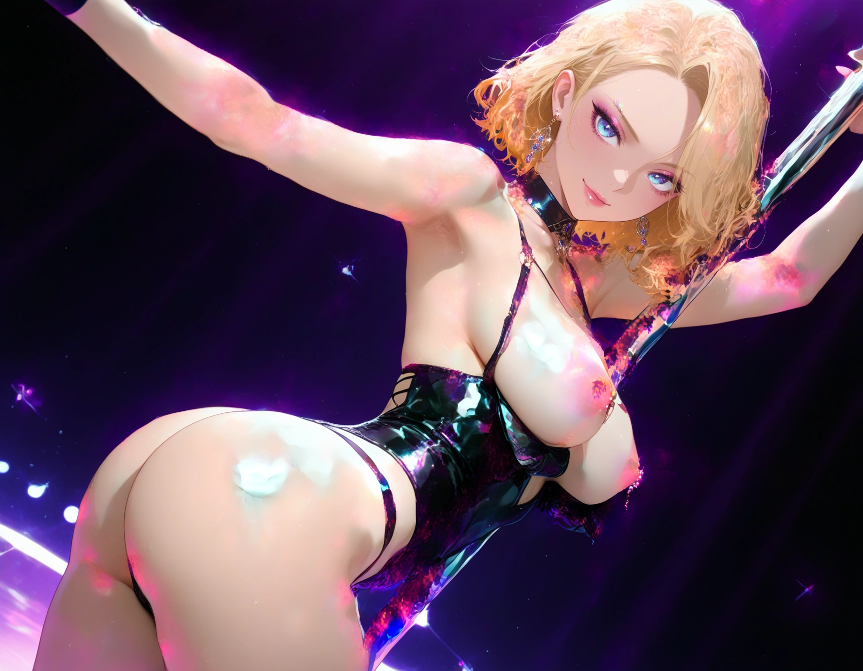 1girl, breasts, ass, blonde hair, blue eyes, nipples · Yamete.gg
