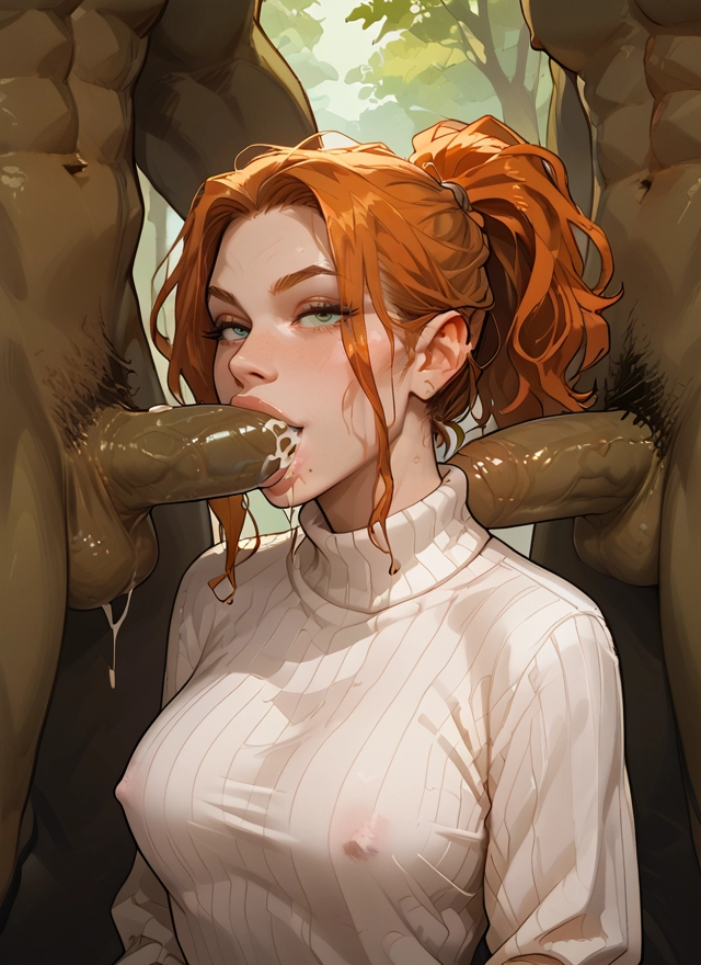 penis, 1girl, oral, hetero, fellatio, breasts · Yamete.gg