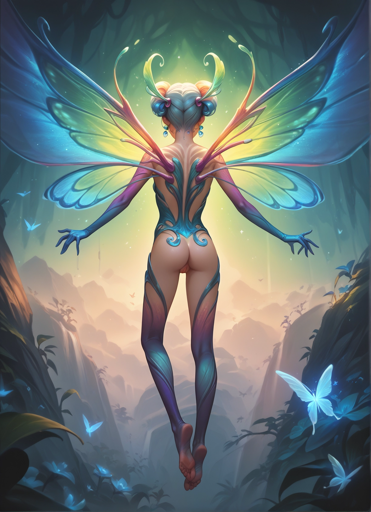 1girl, ass, wings, pussy, solo, bug · Yamete.gg