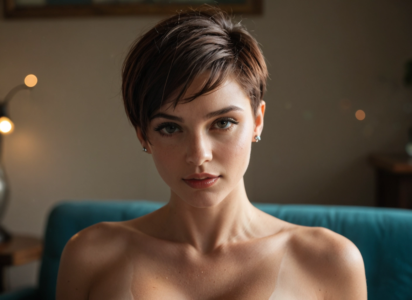 1girl, solo, jewelry, earrings, short hair, looking at viewer · Yamete.gg