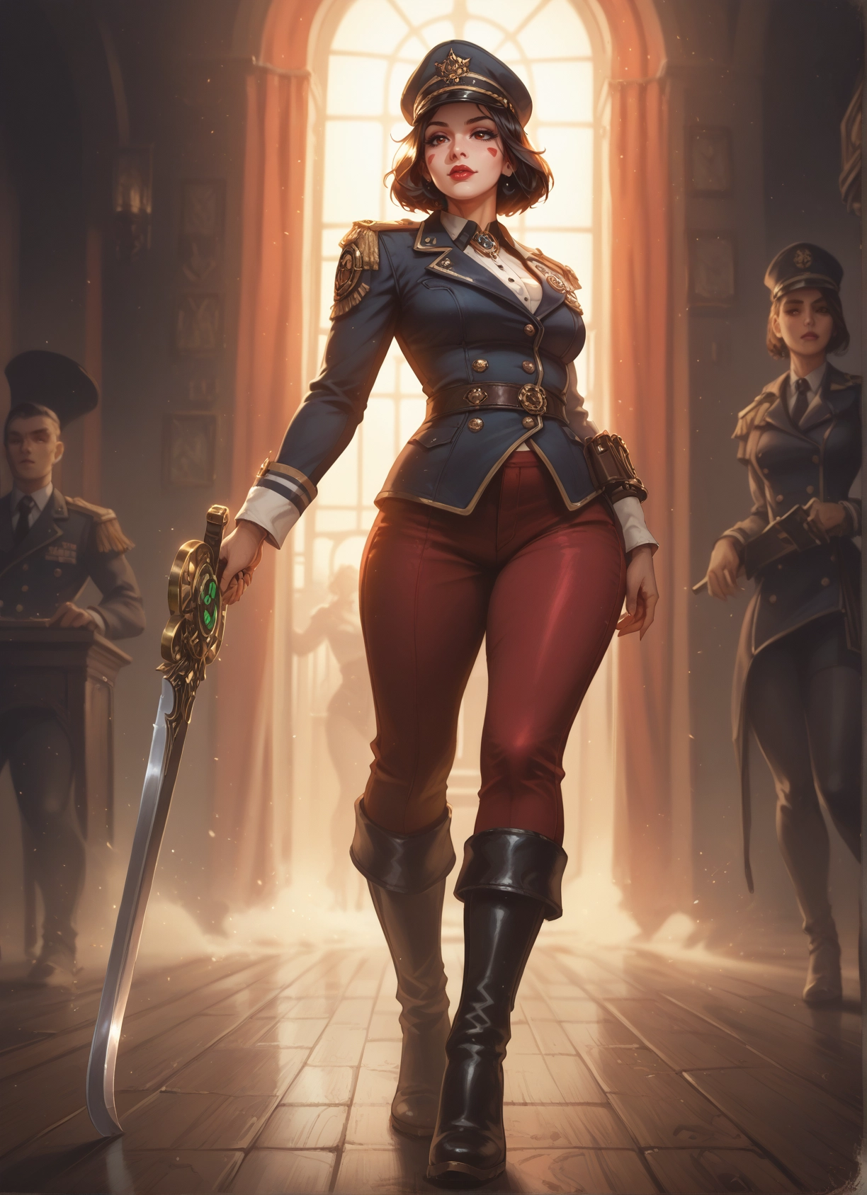 weapon, sword, hat, boots, uniform, military uniform · Yamete.gg