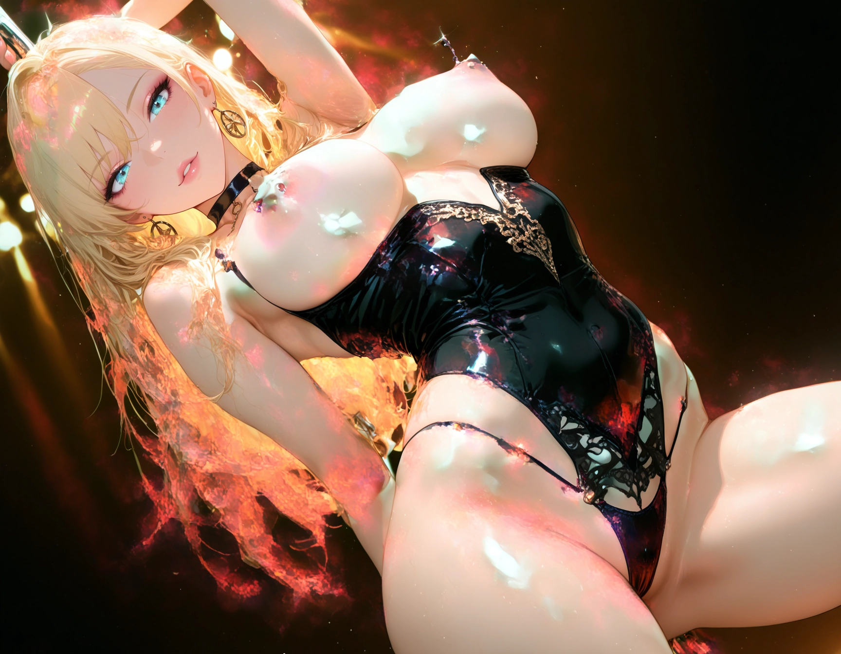 1girl, breasts, blonde hair, long hair, solo, jewelry · Yamete.gg