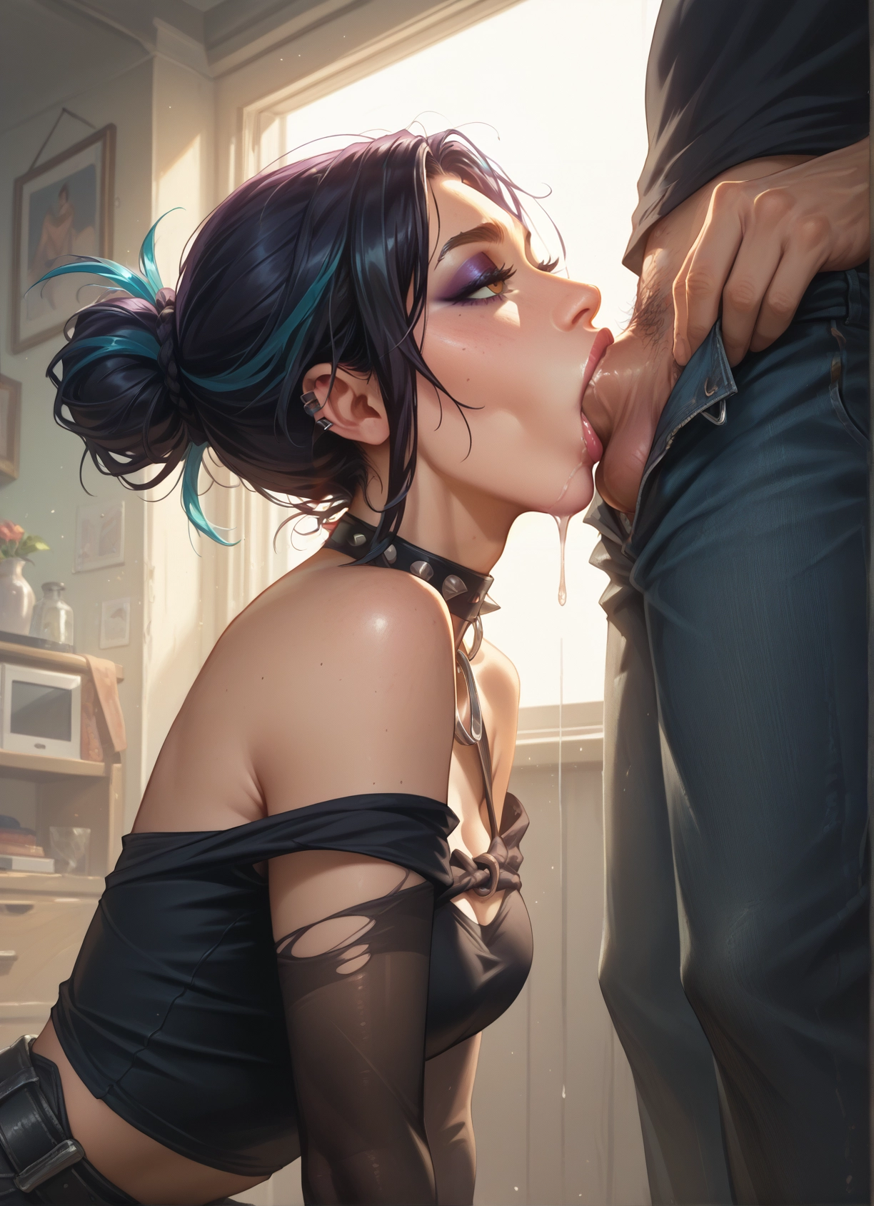 1girl, hetero, penis, oral, 1boy, fellatio · Yamete.gg