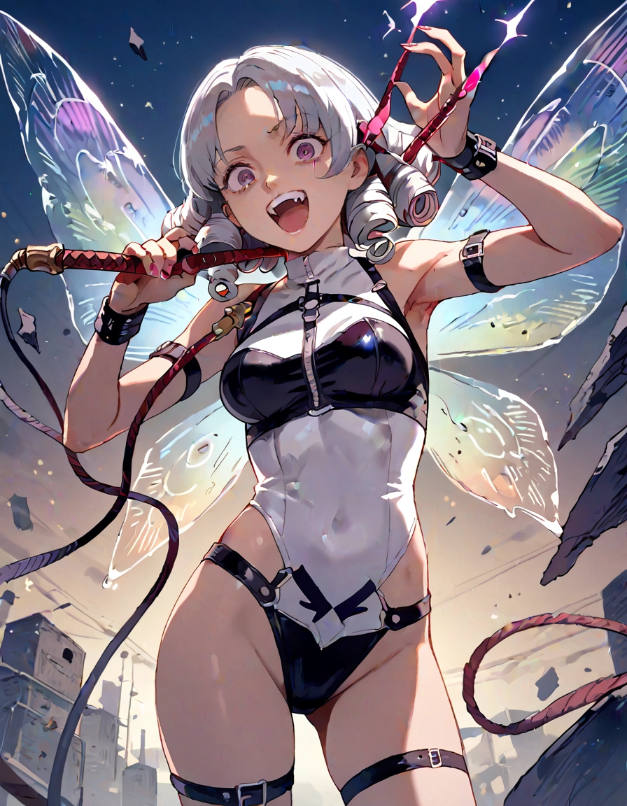 1girl, solo, thigh strap, leotard, whip, breasts · Yamete.gg