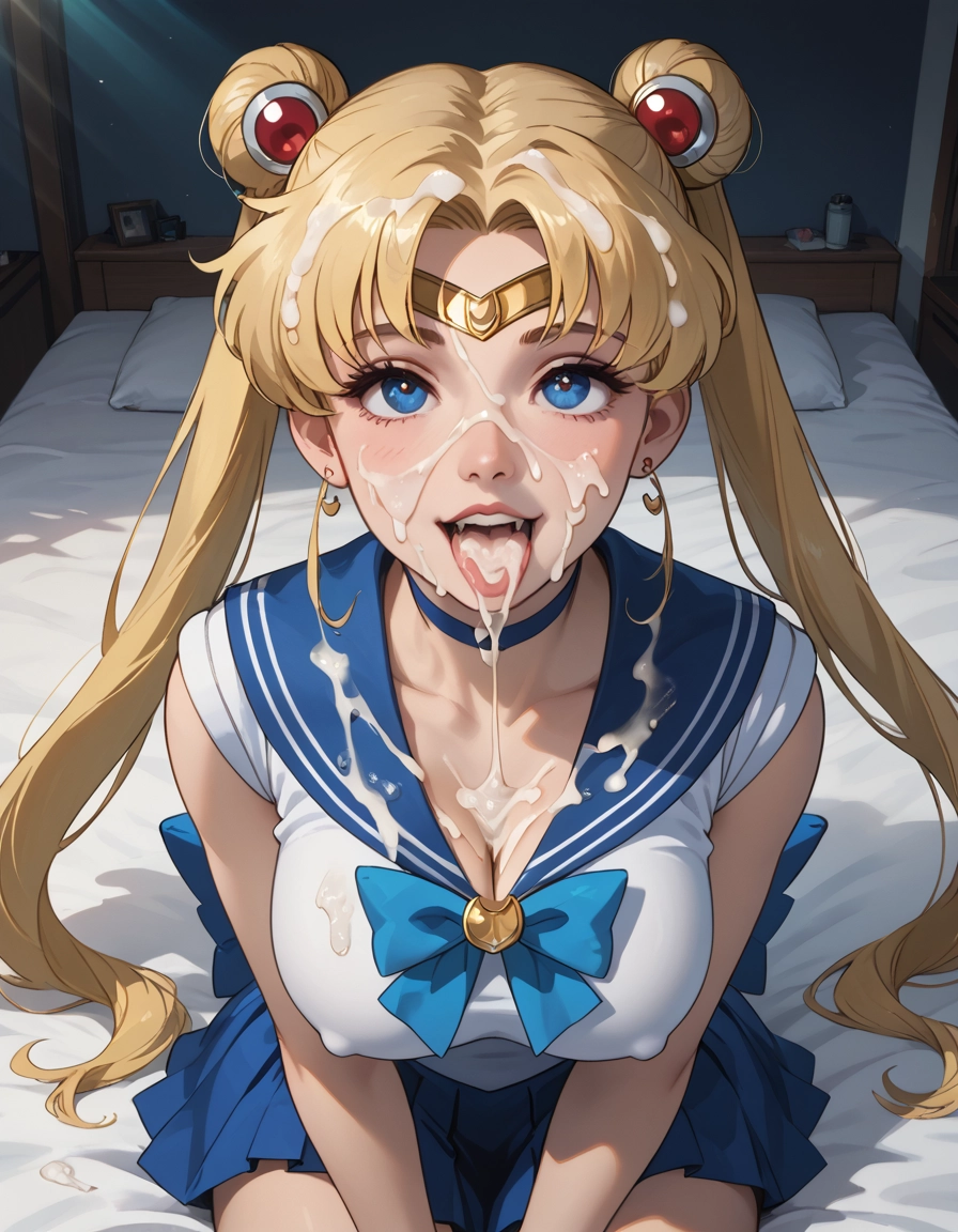 tsukino usagi, 1girl, breasts, cum, sailor senshi uniform, solo · Yamete.gg