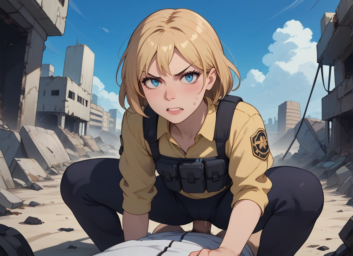 1girl, penis, blue eyes, blonde hair, hetero, 1boy