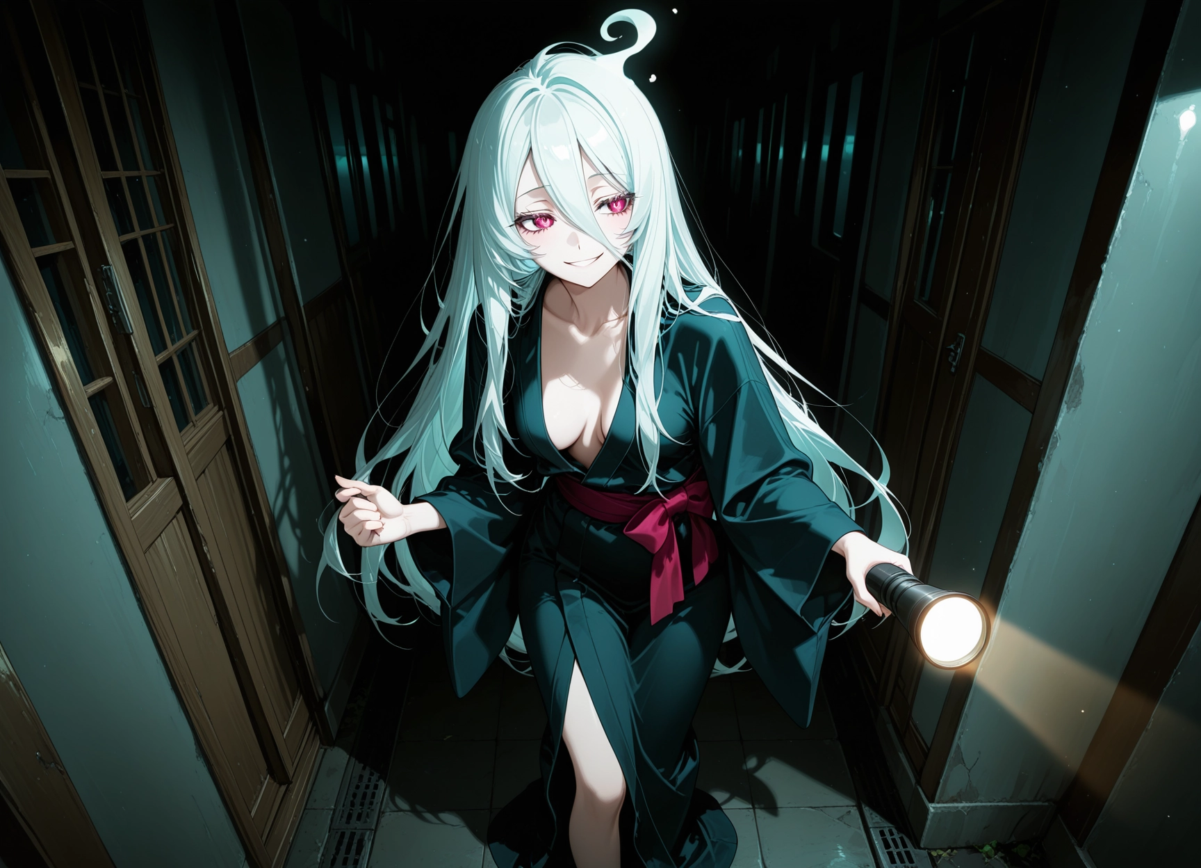 1girl, breasts, long hair, japanese clothes, solo, kimono · Yamete.gg