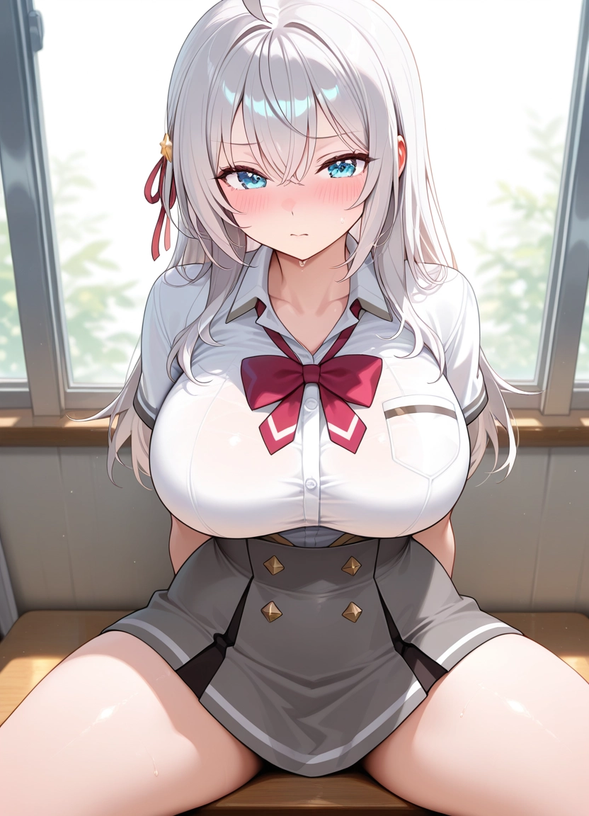 1girl, breasts, skirt, large breasts, solo, long hair · Yamete.gg