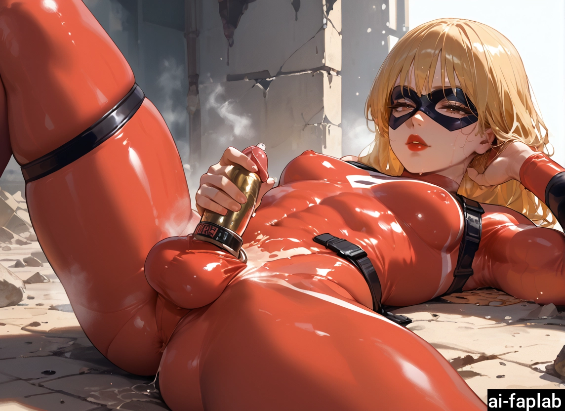 blonde hair, bodysuit, solo, covered nipples, mask, anus · Yamete.gg