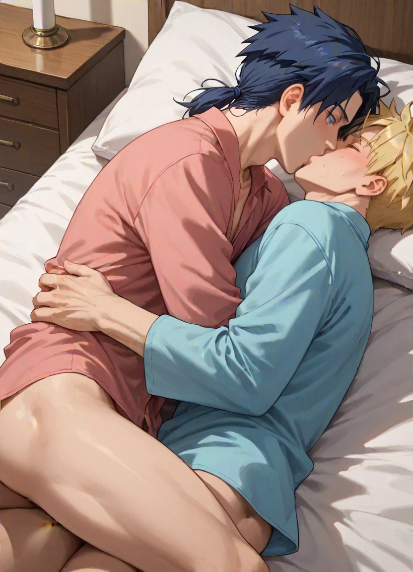 yaoi, multiple boys, 2boys, blonde hair, male focus, shirt · Yamete.gg