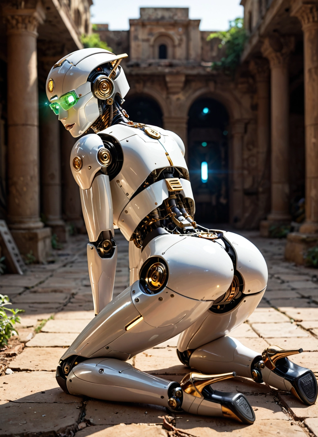 1girl, solo, ass, high heels, joints, robot joints