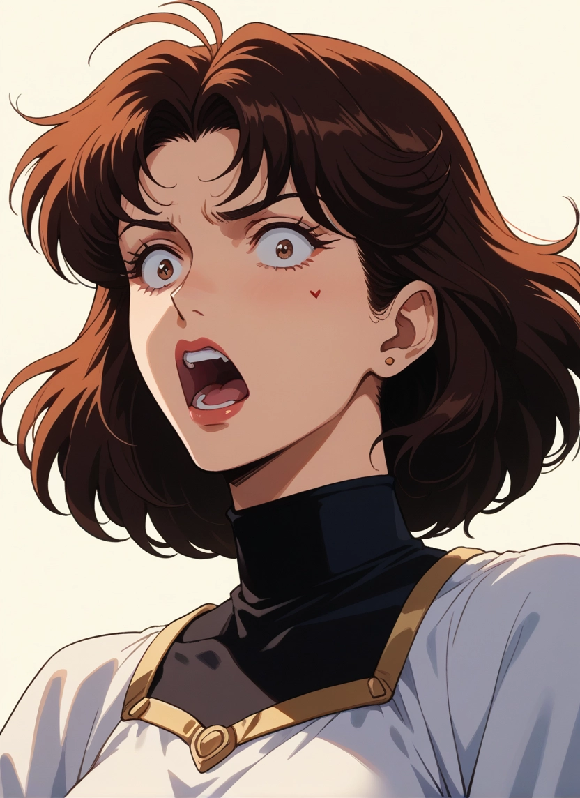 1girl, solo, brown hair, brown eyes, open mouth, short hair · Yamete.gg