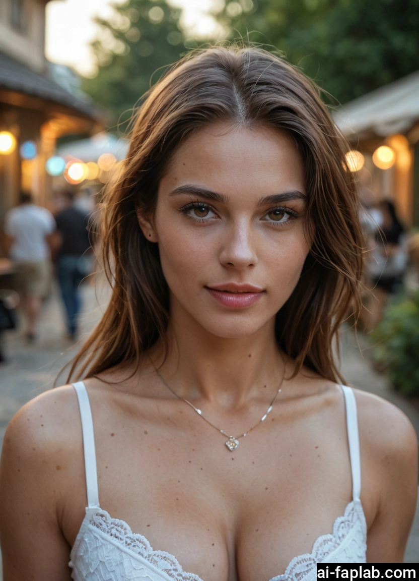 1girl, jewelry, breasts, necklace, cleavage, brown eyes · Yamete.gg