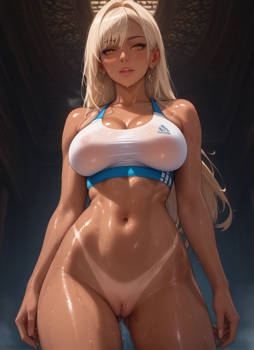 1girl, breasts, jewelry, pussy, earrings, solo · Yamete.gg