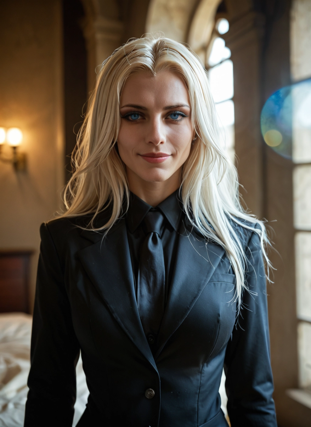 1girl, blonde hair, solo, blue eyes, looking at viewer, long hair