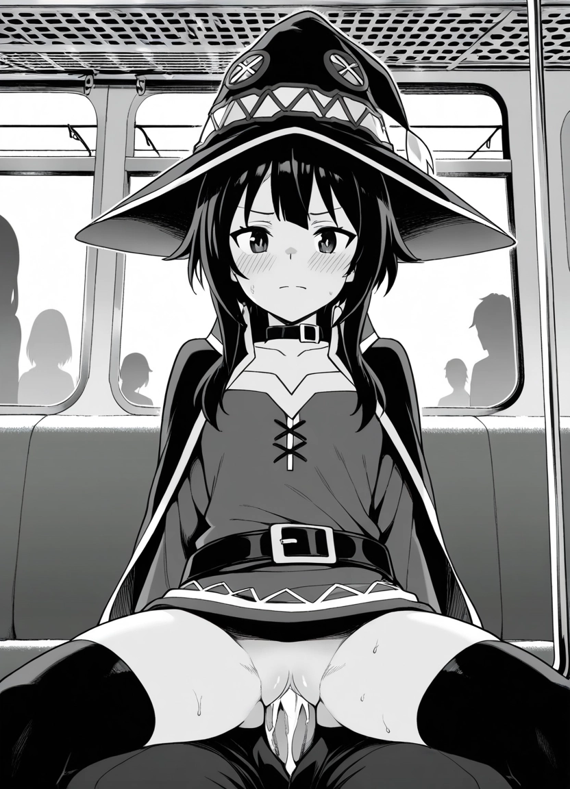 greyscale, hetero, monochrome, penis, 1girl, hat · Yamete.gg