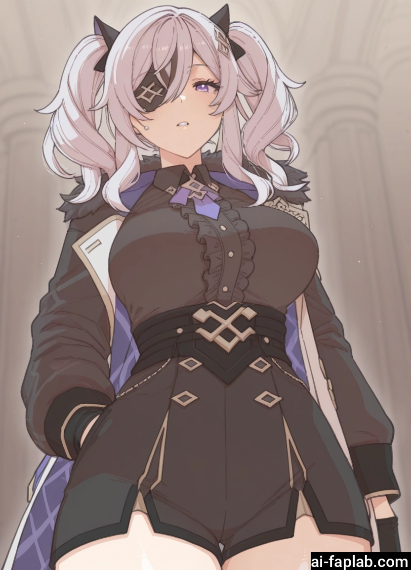 1girl, eyepatch, breasts, twintails, large breasts, solo