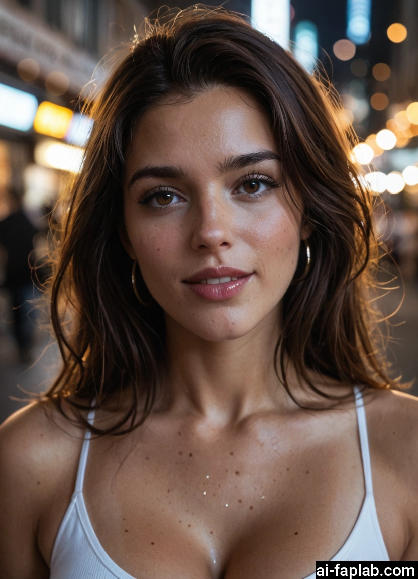 1girl, solo, breasts, freckles, brown eyes, brown hair