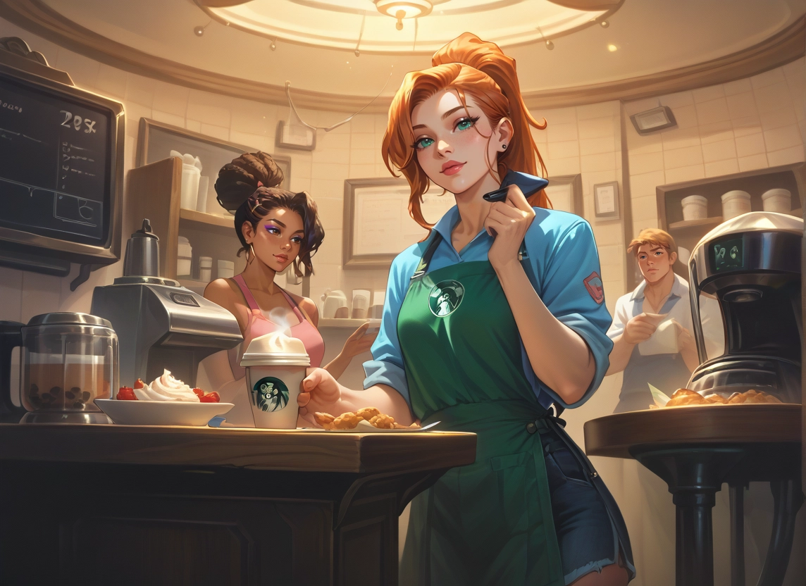 multiple girls, 2girls, shirt, indoors, 1boy, cup · Yamete.gg