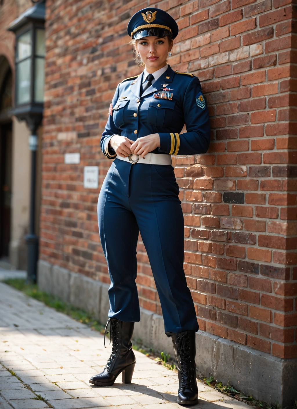 1girl, uniform, solo, boots, jewelry, high heels · Yamete.gg