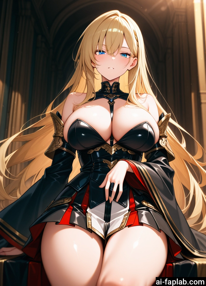 breasts, 1girl, long hair, blue eyes, blonde hair, large breasts · Yamete.gg