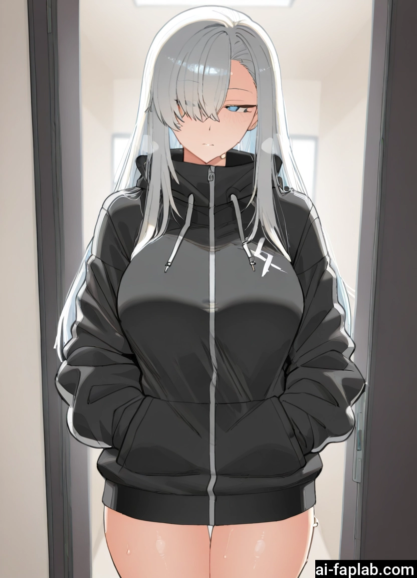 1girl, blue eyes, breasts, long hair, hair over one eye, solo · Yamete.gg