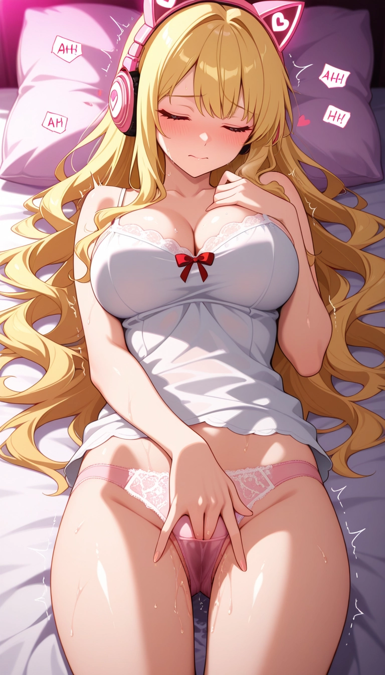 1girl, breasts, masturbation, blonde hair, female masturbation, solo · Yamete.gg