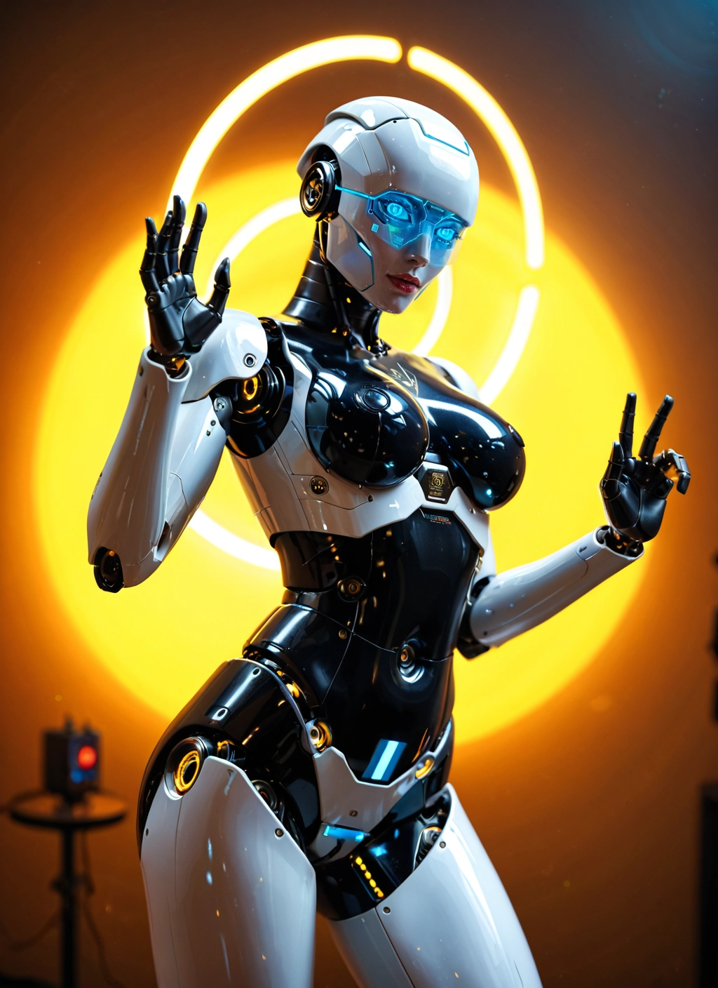 1girl, solo, breasts, visor, blue eyes, v · Yamete.gg