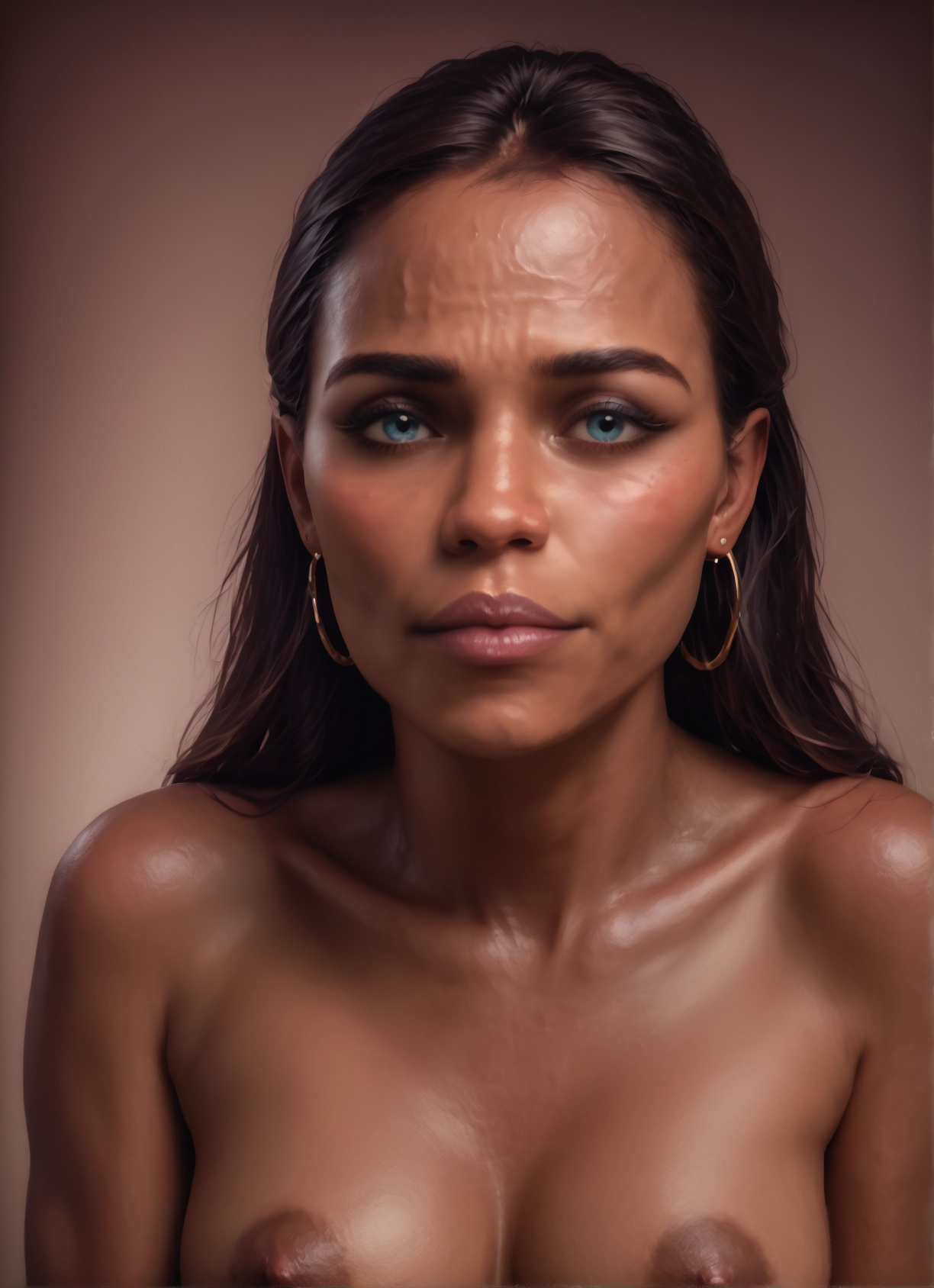 1girl, solo, jewelry, earrings, breasts, nipples · Yamete.gg