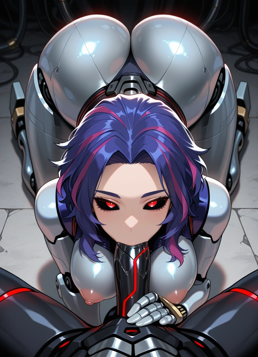 futanari, black sclera, colored sclera, pov, breasts, penis