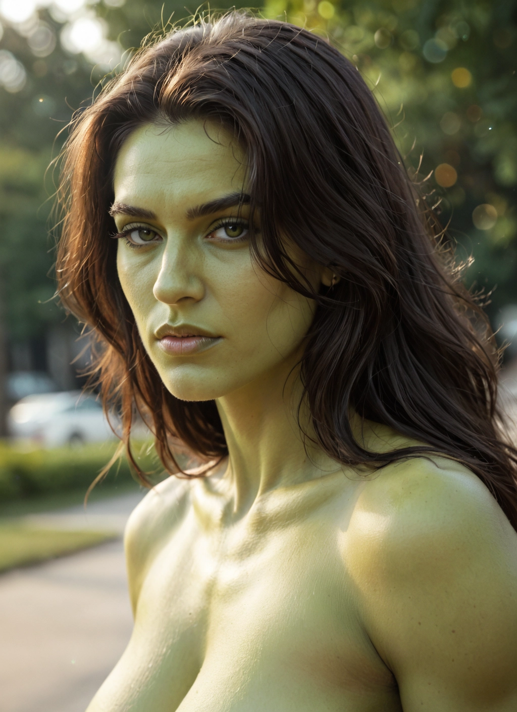 1girl, solo, looking at viewer, breasts, long hair, brown hair · Yamete.gg