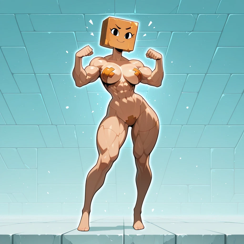 1girl, flexing, solo, breasts, muscular female, pasties · Yamete.gg
